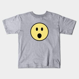 Yellow Emoji Face Shocked Kids T-Shirt